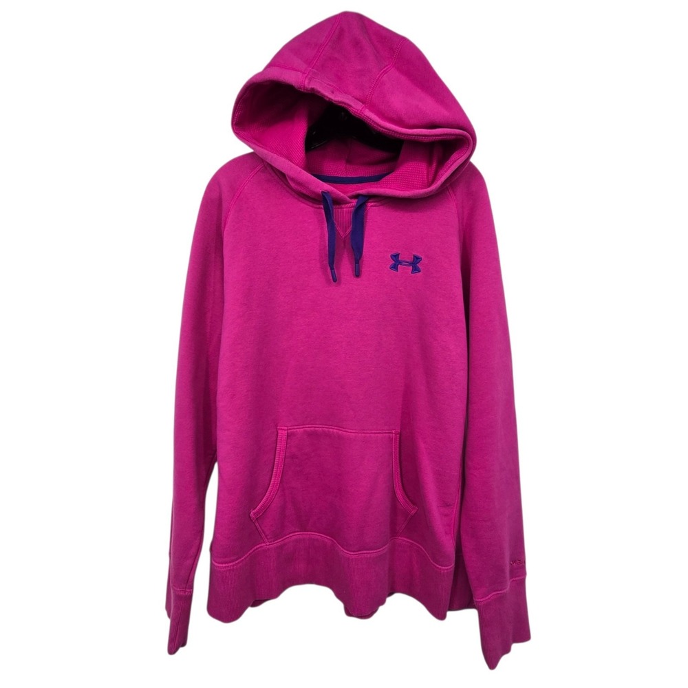 Under Armour UA Storm Hoodie Sweatshirt Women's XL Pink Fleece Pocket Pullover